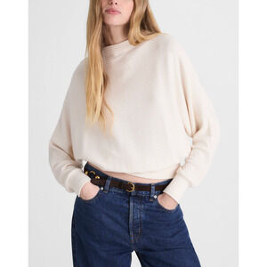 Madewell | NWT Mockneck Dolman Sleeve Top Antique Cream Knit | Sz M